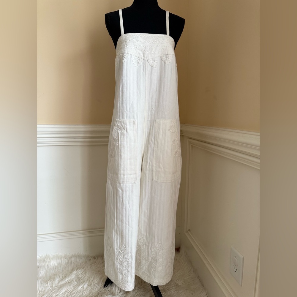 Alice McCall Oversized Graphic‎ Cream 100% cotton Jumpsuit sz small